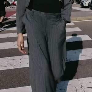 Zara Gray Women's Wide-Leg Trousers